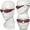 Chanel Diamante Logo Wraparound Sunglasses in Maroon - Image 4
