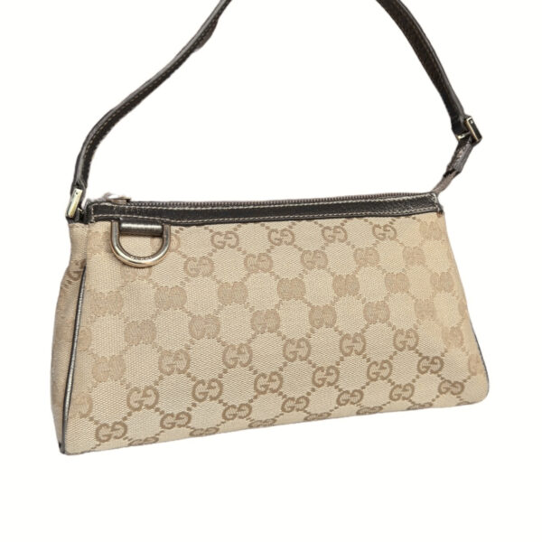 Gucci Monogram Mini Shoulder Bag in Beige / Metallic Petwer / Gold - Image 2