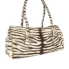 Prada Zebra Print Calfskin Shoulder Bag in White / Brown - Image 4