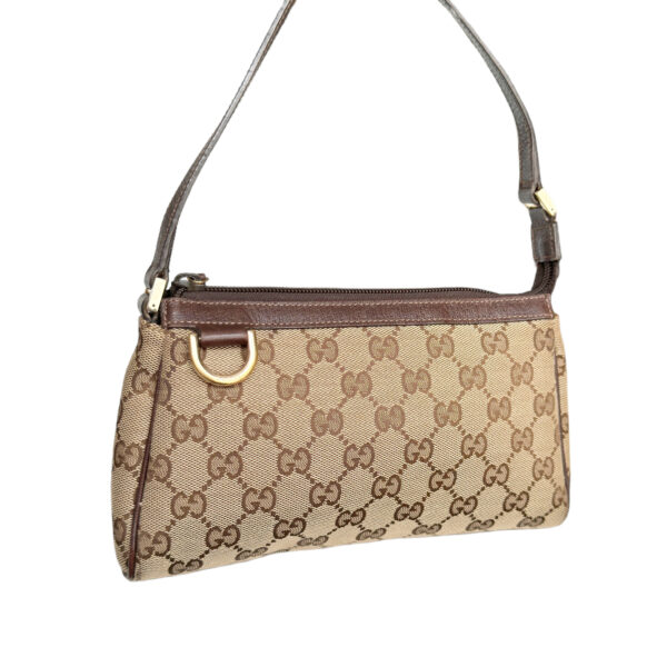 Gucci Monogram Mini Shoulder Bag in Beige / Brown / Gold - Image 2
