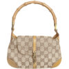Vintage Gucci Monogram Bamboo Mini Shoulder Bag in Beige / Tan | NITRYL