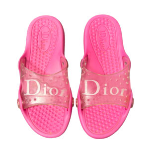 Vintage Dior Logo Rubber Pool Slides in Pink UK 6 | NITRYL