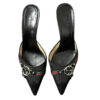 Gucci Logo Mule Heels in Black / Silver UK 5 - Image 2