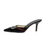 Gucci Logo Mule Heels in Black / Silver UK 5 - Image 4