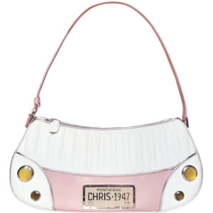 Vintage Vintage Vintage Dior Cadillac Car Logo Shoulder Bag in White / Baby Pink | NITRYL