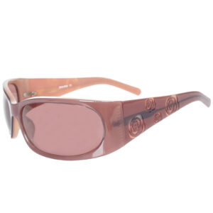 Vintage Vintage Miu Miu Rose Logo Wraparound Sunglasses in Pink | NITRYL