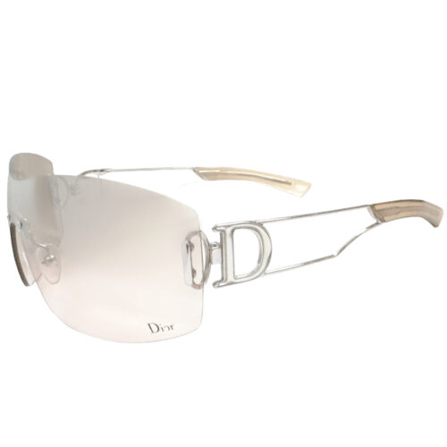 Vintage Dior Rimless Logo Sunglasses in Nude Pink / Silver | NITRYL