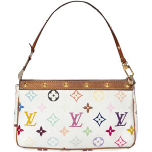 Vintage Louis Vuitton Monogram Murakami Pochette Shoulder Bag in Multicolour White | NITRYL