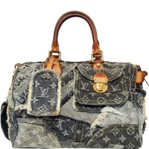 Vintage Louis Vuitton Monogram Patchwork Denim Limited Edition Speedy 30 Handbag in Grey / Black | NITRYL