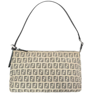 Vintage Fendi Monogram Shoulder Bag in Beige / Black | NITRYL