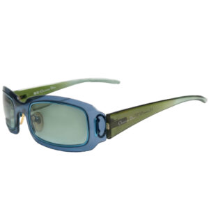 Vintage Dior Logo Transparent Rimless Sunglasses in Blue / Green | NITRYL