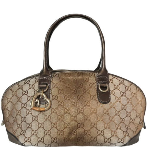 Vintage Gucci Monogram Ombre Metallic Shoulder Bag in Brown / Gold | NITRYL