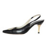 Gucci Logo Slingback Heels in Black / White / Gold UK 5.5 - Image 3