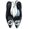 Gucci Logo Slingback Heels in Black / White / Gold UK 5.5 - Image 2