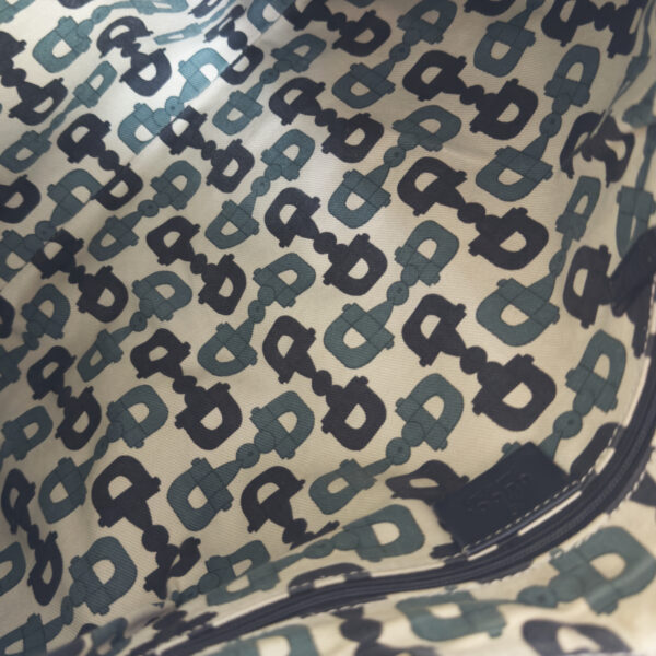 Gucci Monogram D Ring Leather Hobo Shoulder Bag in Black / Gold - Image 6