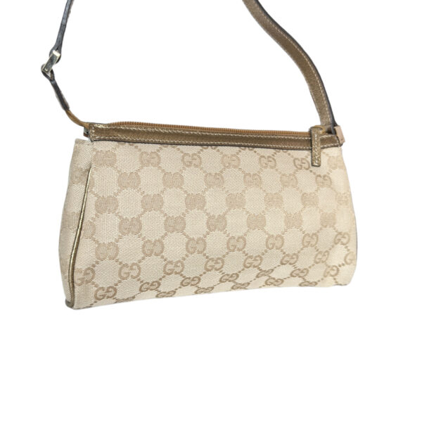 Gucci Monogram Mini Shoulder Bag in Beige / Metallic Gold - Image 4