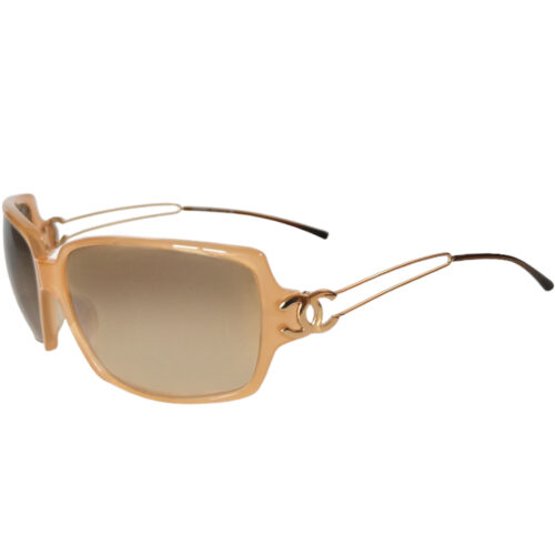 Vintage Chanel Logo Wire Sunglasses in Gold | NITRYL