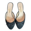 Chanel Bow Logo Suede Mules in Black / Silver UK 3 - Image 2