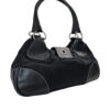 Prada Nylon Buckle Half Moon Shoulder Bag in Black / Silver - Image 3