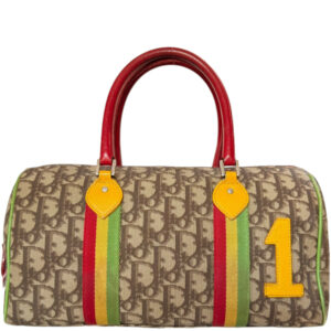 Vintage Dior Monogram Rasta Boston Bag in Brown / Red / Green | NITRYL