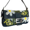 Fendi Daisy Flower Denim Shoulder Baguette Bag in Blue / White / Green - Image 2