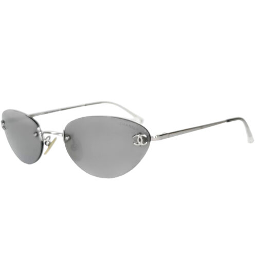 Vintage Chanel Rimless Mirrored Sunglasses in Silver | NITRYL