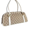 Gucci Monogram Logo Shoulder Bag in Beige / White / Gold / Silver - Image 2