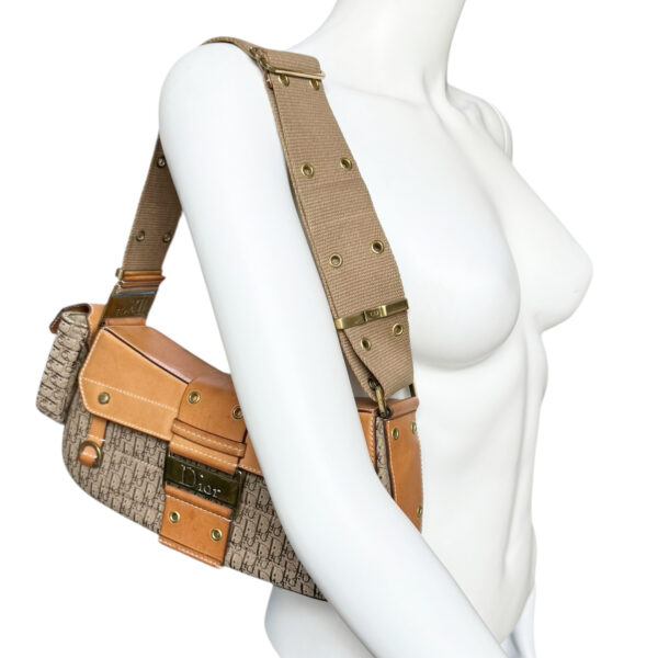 Dior Monogram Street Chic Columbus Pocket Shoulder Bag in Beige / Tan / Gold - Image 9