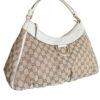 Gucci Monogram D Ring Hobo Shoulder Bag in Beige / White / Gold - Image 2