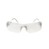 Dior Diorella Rimless Wraparound Sunglasses in Clear / Silver - Image 2