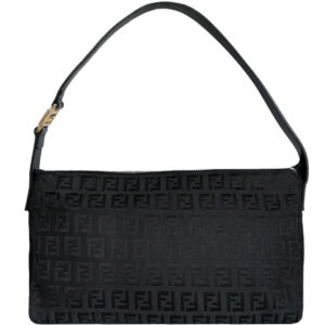 Vintage Fendi Monogram Shoulder Bag in Black / Gold | NITRYL