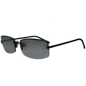 Vintage Chanel Diamante Logo Rimless Sunglasses in Black / Silver | NITRYL