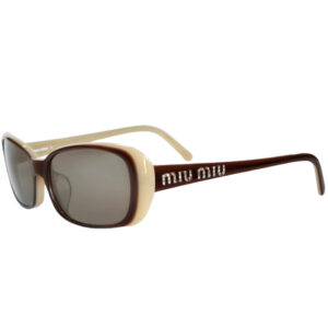 Vintage Miu Miu Diamante Logo Chunky Sunglasses in Brown / Beige | NITRYL