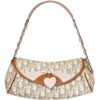 Vintage Dior Monogram Heart Romantic Shoulder Bag in Beige / Pink | NITRYL