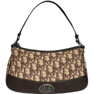 Vintage Dior Monogram Trotter CD Shoulder Bag in Brown | NITRYL