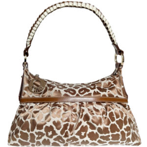 Vintage Fendi Leopard Print Chef Shoulder Bag in Brown / Cream / Gold | NITRYL