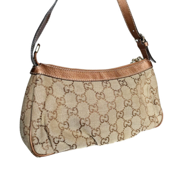 Gucci Monogram Heart Charm Mini Shoulder Bag in Beige / Metallic Bronze / Gold - Image 4