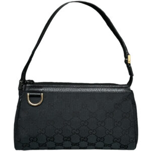 Vintage Gucci Monogram Mini Shoulder Bag in Black / Gold | NITRYL