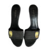 Gucci Logo Denim Heels in Black / Gold UK 4 - Image 2