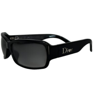 Vintage Dior Heart Logo Chunky Sunglasses in Black / Silver | NITRYL