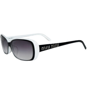 Vintage Miu Miu Diamante Logo Chunky Sunglasses in Black / White | NITRYL