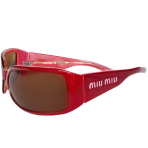 Vintage Miu Miu Logo Oversized Sunglasses in Red / Pink | NITRYL