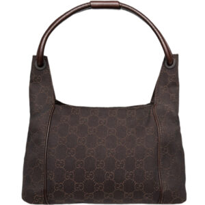 Vintage Gucci Monogram Shoulder Bag in Dark Brown | NITRYL