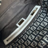 Fendi Monogram Shoulder Baguette Bag in Black / White / Gold - Image 6