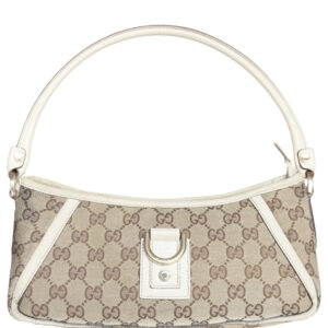 Gucci Monogram D Ring Shoulder Bag in Beige / Cream / Gold | NITRYL