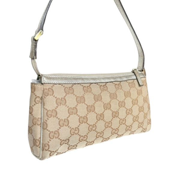 Gucci Monogram Mini Shoulder Bag in Beige / Metallic / Gold - Image 4