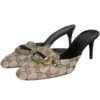 Vintage Gucci Monogram Horsebit Mule Heels in Beige / Brown / Gold UK 6.5 | NITRYL