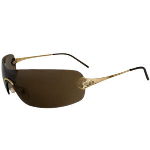 Vintage Dior Absolute Rimless Wraparound Sunglasses in Brown / Gold | NITRYL