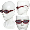 Chanel Logo Diamante Chunky Sunglasses in Red / Silver - Image 4