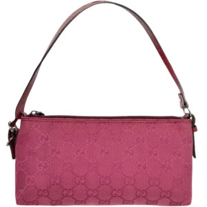 Vintage Gucci Monogram Mini Shoulder Bag in Dark Pink / Maroon | NITRYL